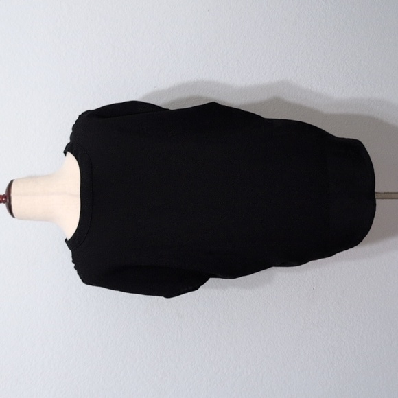 Banana Republic Black V-Neck Blouse Boxy Drapy Oversize Slouch Business Casual - Picture 5 of 9